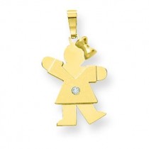 Diamond Kid Pendant in 14k Yellow Gold 