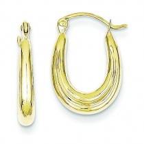 Fancy Small Hoop Earrings in 10k Yellow Gold