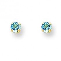 March Crystal Birthstone Post Earrings in Non Metal