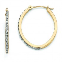 Diamond Fascination Oval Hinged Hoop Earrings in 14k Yellow Gold (0.01 Ct. tw.) (0.01 Ct. tw.)