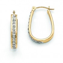 Diamond Fascination Squared Hinged Hoop Earrings in 14k Yellow Gold (0.01 Ct. tw.) (0.01 Ct. tw.)