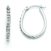 Diamond Fascination Oval Hinged Hoop Earrings in 14k Yellow Gold (0.01 Ct. tw.) (0.01 Ct. tw.)