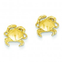 Crab Earrings in 14k Yellow Gold