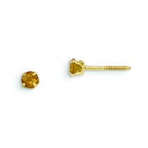 Citrine Birthstone Earrings in 14k Yellow Gold