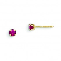 Ruby Birthstone Earrings in 14k Yellow Gold