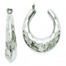 Hammered Hoop Earring Jackets in 14k White Gold