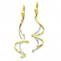 Spiral Dangle Earrings in 14k Two-tone Gold