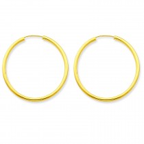 Round Endless Hoop Earrings in 14k Yellow Gold