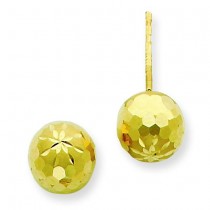 Diamond Cut Mirror Ball Post Earrings in 14k Yellow Gold 