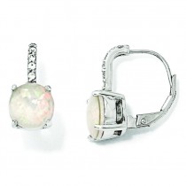 CZ Synthetic Opal Dangle Earrings in Sterling Silver