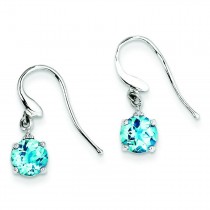 Stelring Silver Sw Blue Topaz Diamond Wire Earrings in Sterling Silver