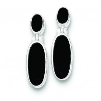 Onyx Double Drop Earrings in Sterling Silver