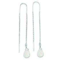 Opalite Crystal Threader Earrings in Sterling Silver