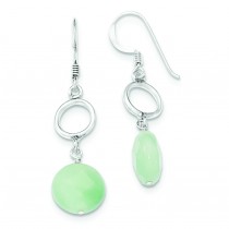 Green Jade Earrings in Sterling Silver