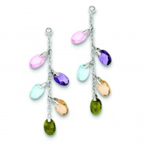 Multicolor Crystal Earrings in Sterling Silver