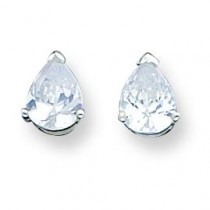 Pear CZ Stud Earrings in Sterling Silver