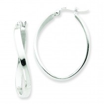 Oval Hoop Earrings in Sterling Silver