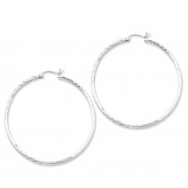 Diamond Cut Hoop Earrings in Sterling Silver