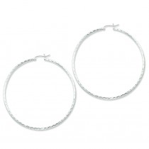 Diamond Cut Hoop Earrings in Sterling Silver