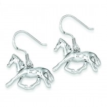 Horse Dangle Earrings in Sterling Silver