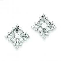 CZ Snowflake Post Earrings in Sterling Silver