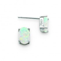 Opal Post Earrings in Sterling Silver