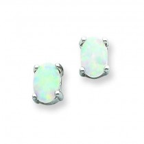 Opal Post Earrings in Sterling Silver