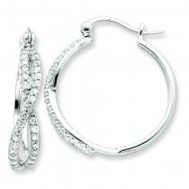 CZ Hoop Earrings in Sterling Silver