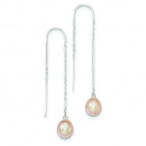 Natural Color Cultured Pearl Earrings in Sterling Silver