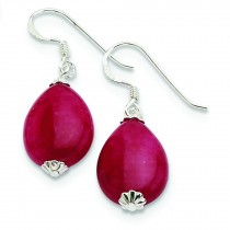 Red Agate Earrings in Sterling Silver