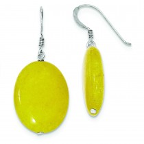 Yellow Jade Earrings in Sterling Silver