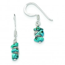 Turquoise Chip Dangle Earrings in Sterling Silver