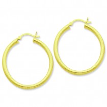 Gold Flashed Patternedhoop Earrings in Sterling Silver