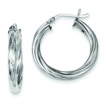 Twist Hoop Earrings in Sterling Silver