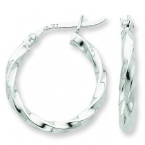 Twist Hoop Earrings in Sterling Silver