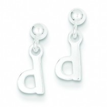 D Dangle Post Earrings in Sterling Silver
