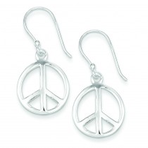 Peace Dangle Earrings in Sterling Silver