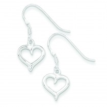 Heart Dangle Earrings in Sterling Silver