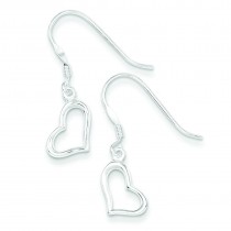 Heart Dangle Earrings in Sterling Silver