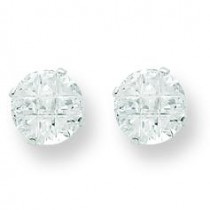 Round Prong CZ Stud Earrings in Sterling Silver