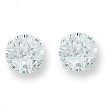 Round Prong CZ Stud Earrings in Sterling Silver