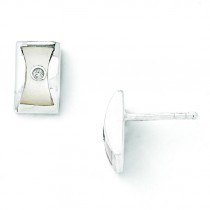 White Ice Diamond And Mop Earrings in Sterling Silver (0.02 Ct. tw.)