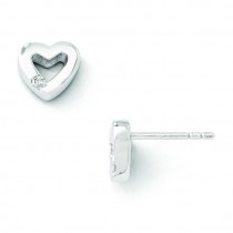 White Ice Diamond Heart Earrings in Sterling Silver (0.04 Ct. tw.)