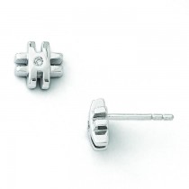 White Ice Diamond Cross Earrings in Sterling Silver (0.02 Ct. tw.)