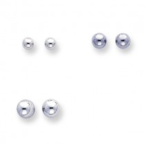 Balls Set Of Earrings in 14k White Gold