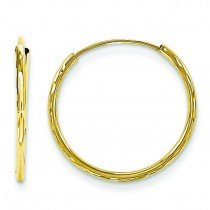 Small Endless Twisted Hoop Earrings in 14k Yellow Gold