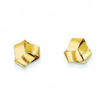 Love Knot Band Earrings in 14k Yellow Gold