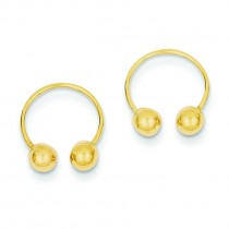 Open Hoop Beaded Earrings in 14k Yellow Gold