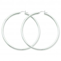 Round Hoop Earrings in 14k White Gold