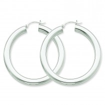 Tube Hoop Earrings in 14k White Gold